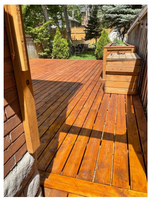A refinished backyard deck